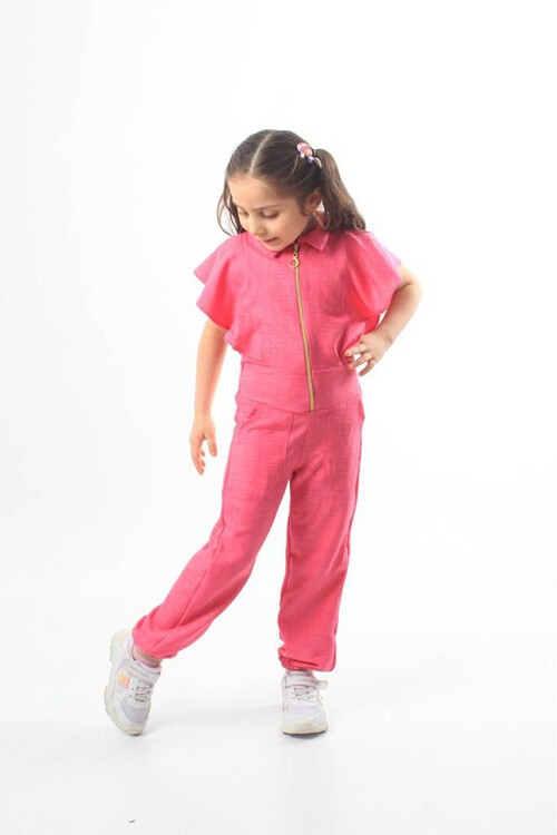 Kız Çocuk Fermuarlı Tulum 4-12 Yaş 13833