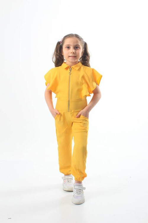 Kız Çocuk Fermuarlı Tulum 4-12 Yaş 13833