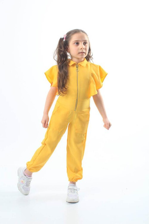 Kız Çocuk Fermuarlı Tulum 4-12 Yaş 13833