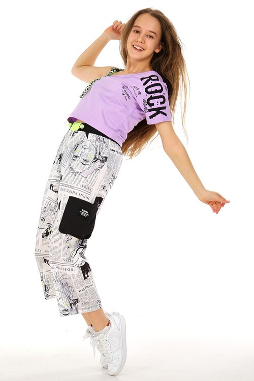 Kız Çocuk Gazete Baskılı Kaprili Takım 10-15 Yaş 13863