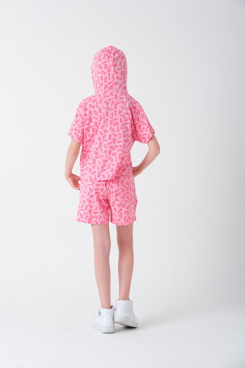 Kız Çocuk Harf Baskılı Kapüşonlu Takım 7-14 Yaş 13846