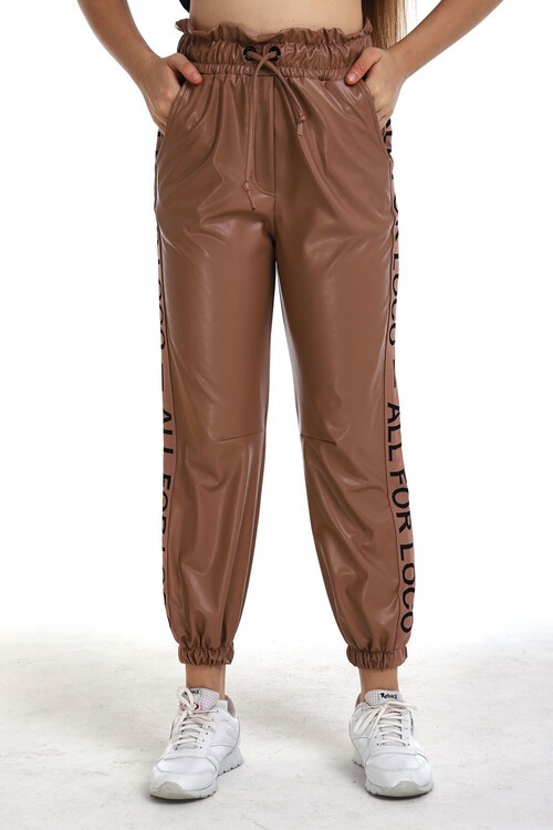 Kız Çocuk İçi Pamuklu Deri jogger Pant. 10-15 Yaş 13898