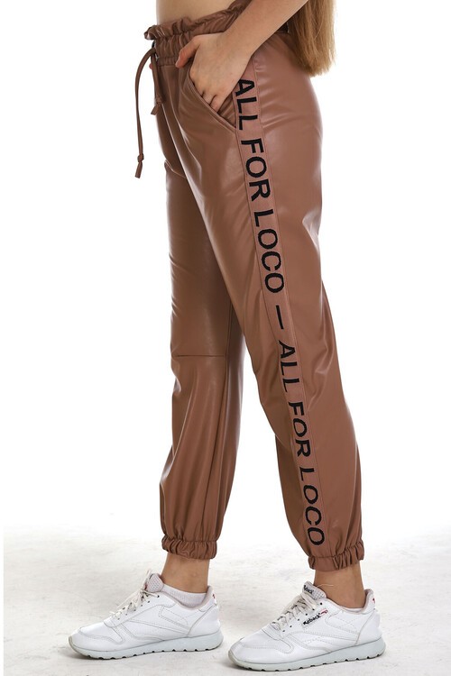 Kız Çocuk İçi Pamuklu Deri jogger Pant. 10-15 Yaş 13898