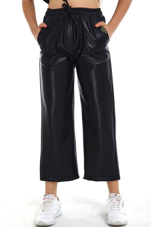 Kız Çocuk  İçi Pamuklu Deri Pantolon 10-15 Yaş  13985