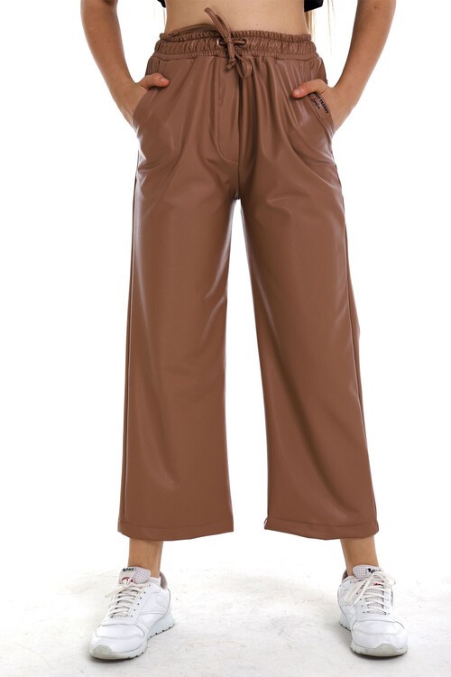 Kız Çocuk  İçi Pamuklu Deri Pantolon 10-15 Yaş  13985