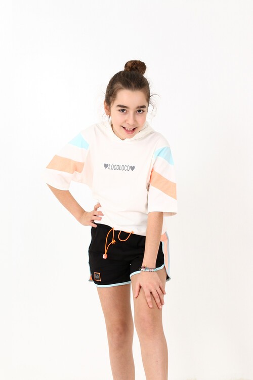 Kız Çocuk İki Kalpli Şortlu Takım 10-15 Yaş 13857