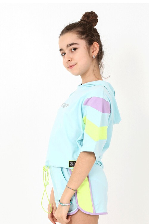 Kız Çocuk İki Kalpli Şortlu Takım 10-15 Yaş 13857