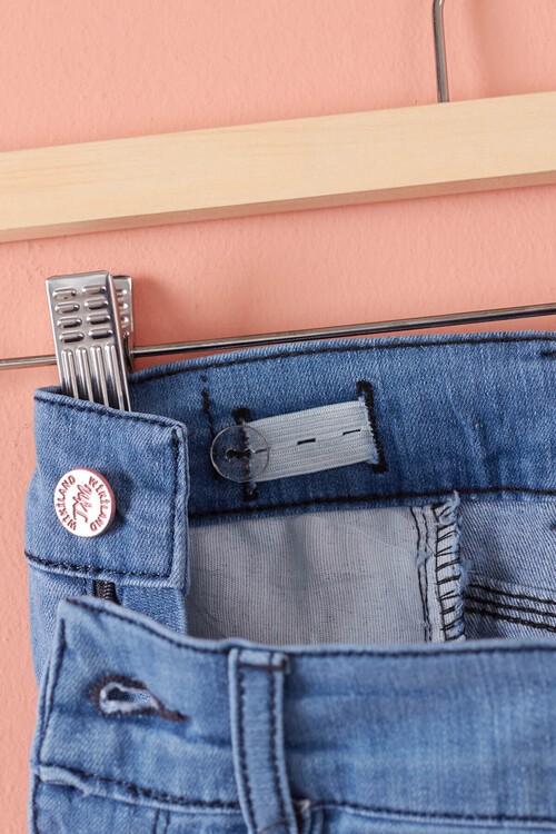 Kız Çocuk Kalp Nakışlı Jean Pantolon 2-12 Yaş 13882