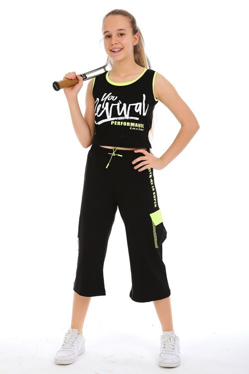 Kız Çocuk Kaprili Kargo Cepli Takım 10-15 Yaş 13888