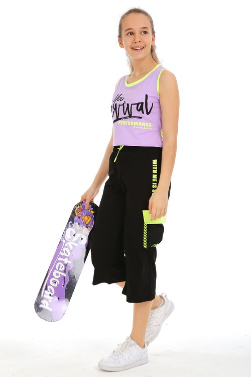 Kız Çocuk Kaprili Kargo Cepli Takım 10-15 Yaş 13888