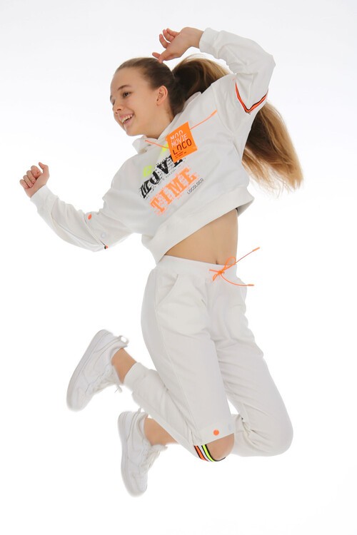 Kız Çocuk Kapşonlu Baskılı Takım 10-15 Yaş 14002