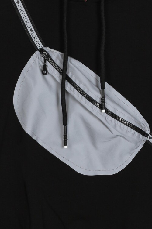 Kız Çocuk Kapşonlu Çantalı Sweatshirt 9-13 Yaş 14180