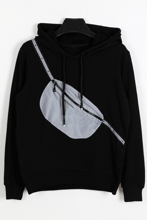 Kız Çocuk Kapşonlu Çantalı Sweatshirt 9-13 Yaş 14180