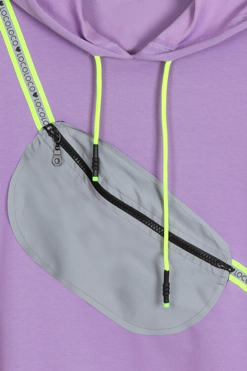 Kız Çocuk Kapşonlu Çantalı Sweatshirt 9-13 Yaş 14180