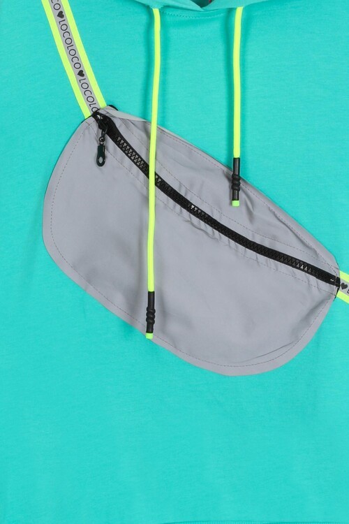 Kız Çocuk Kapşonlu Çantalı Sweatshirt 9-13 Yaş 14180