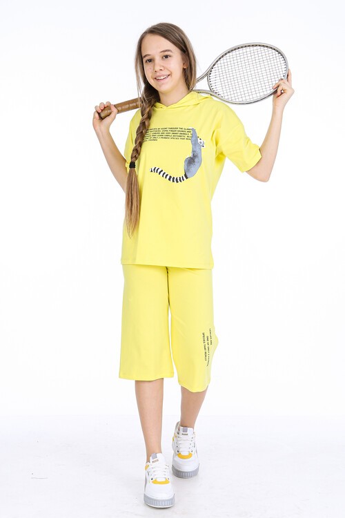 Kız Çocuk Kapşonlu Kaprili Takım 10-15 Yaş 13949