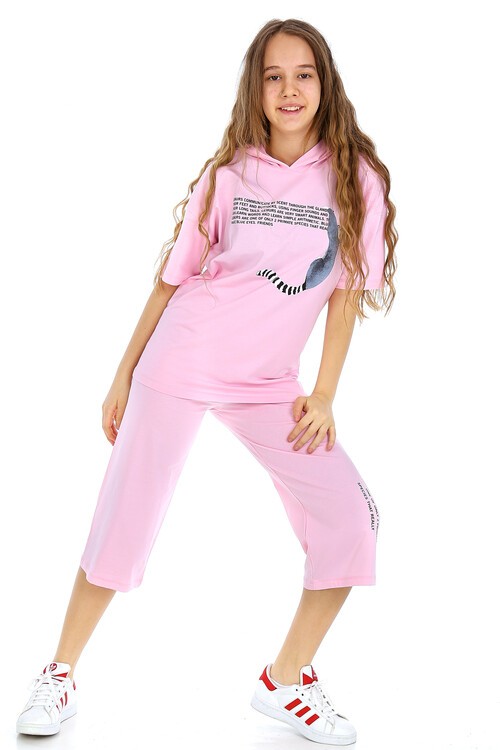 Kız Çocuk Kapşonlu Kaprili Takım 10-15 Yaş 13949