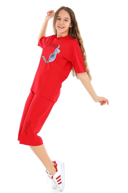 Kız Çocuk Kapşonlu Kaprili Takım 10-15 Yaş 13949