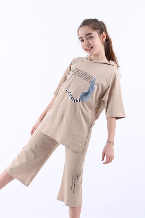 Kız Çocuk Kapşonlu Kaprili Takım 10-15 Yaş 13949