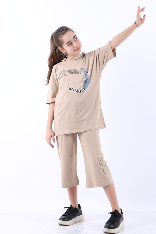 Kız Çocuk Kapşonlu Kaprili Takım 10-15 Yaş 13949