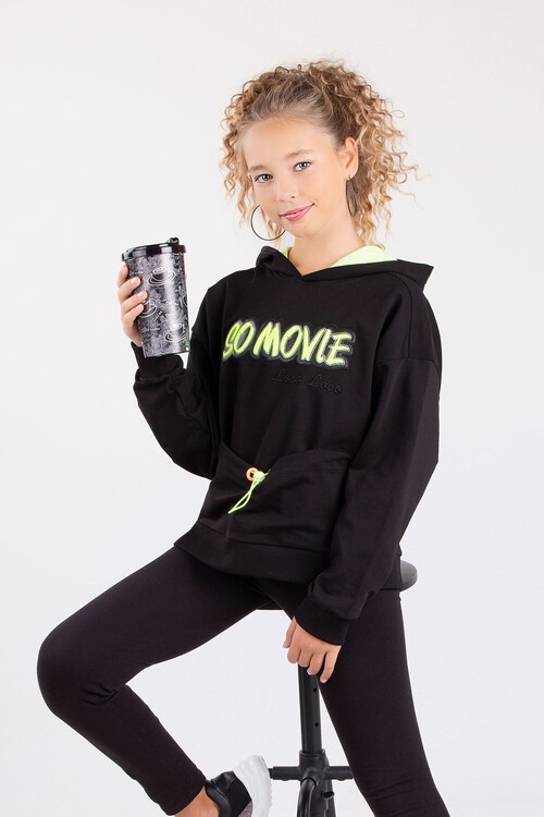 Kız Çocuk Kapşonlu Sweatshirt 10-15 Yaş 14099