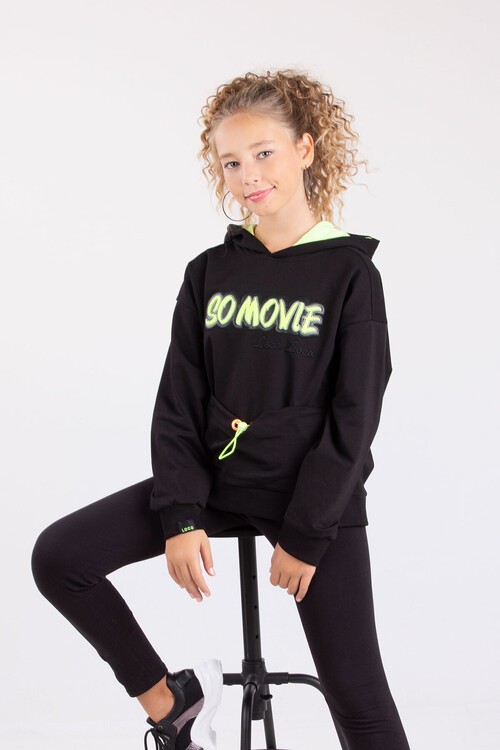 Kız Çocuk Kapşonlu Sweatshirt 10-15 Yaş 14099