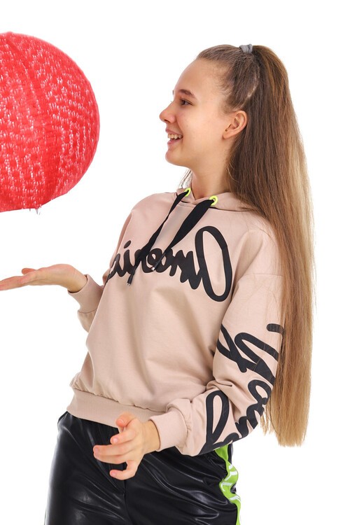 Kız Çocuk Kapüşonlu Sweatshirt 10-15 Yaş 14160