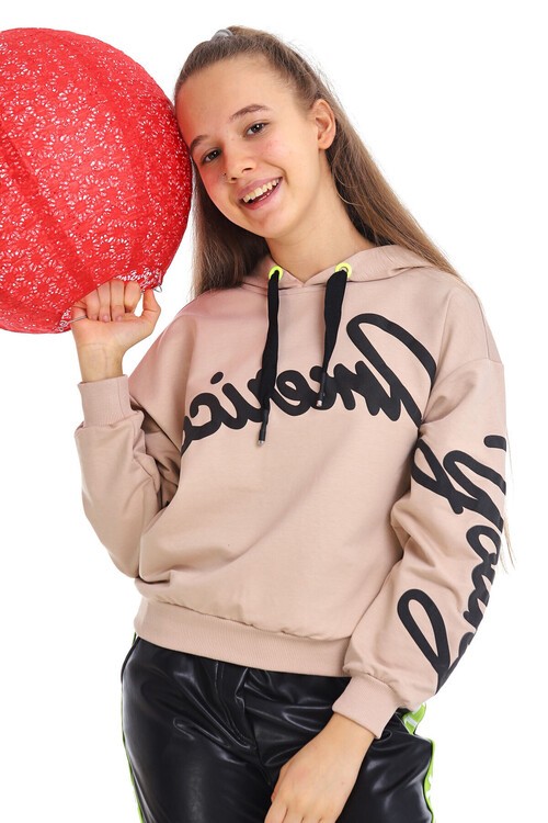 Kız Çocuk Kapüşonlu Sweatshirt 10-15 Yaş 14160