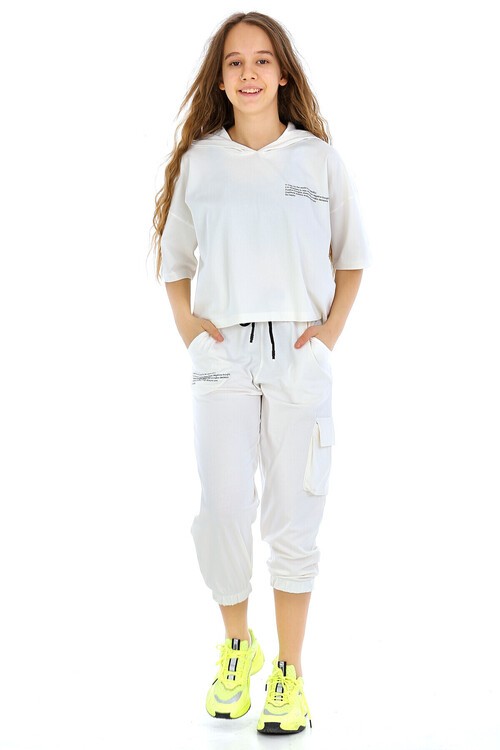 Kız Çocuk Kargo Cepli Kapşonlu Takım 10-15 Yaş 13850