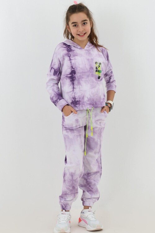 Kız Çocuk Loco Baskılı Batik Eşofman Takımı 14120