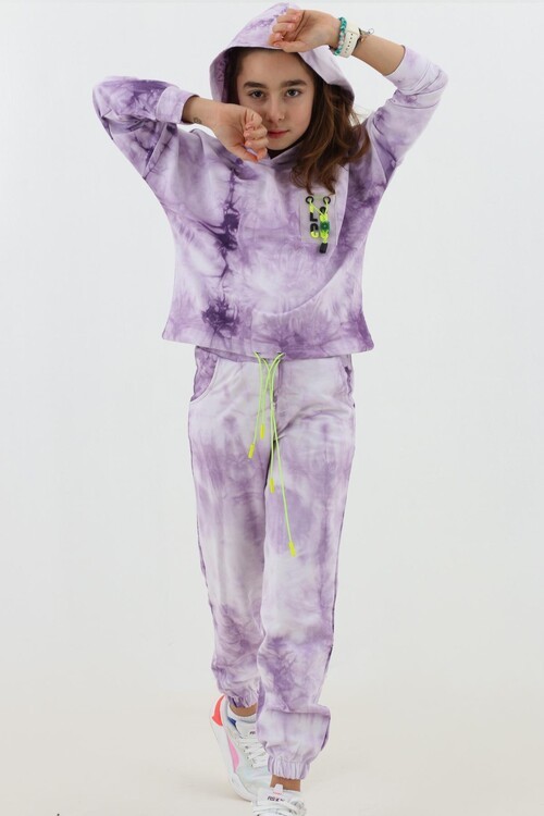 Kız Çocuk Loco Baskılı Batik Eşofman Takımı 14120