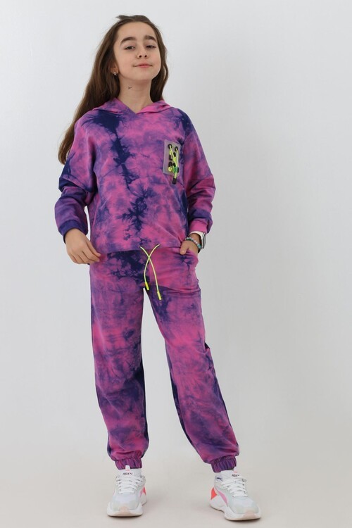 Kız Çocuk Loco Baskılı Batik Eşofman Takımı 14120