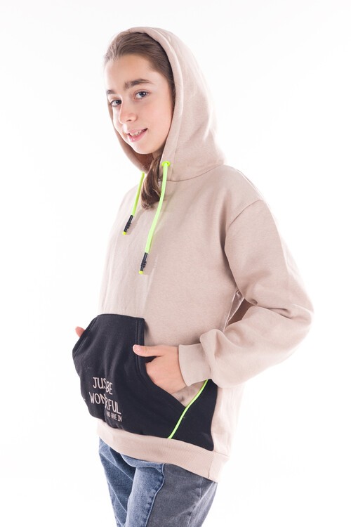 Kız Çocuk Kapşonlu Sweatshirt 14164