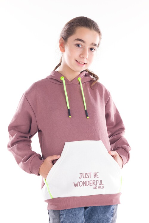 Kız Çocuk Kapşonlu Sweatshirt 14164