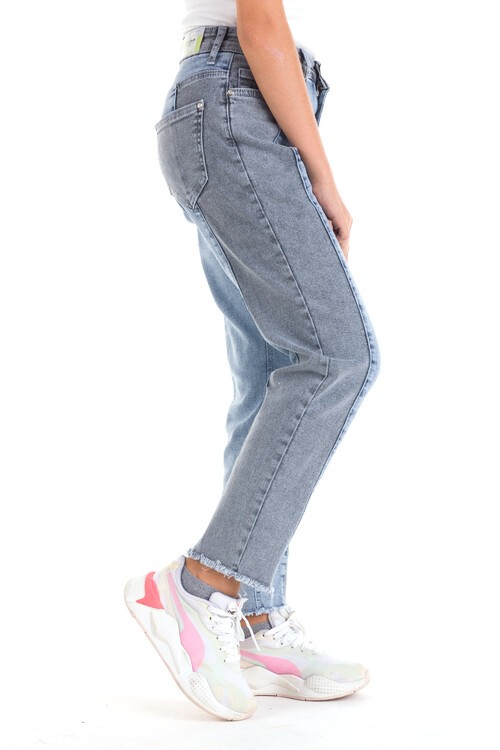 Kız Çocuk MaviSiyah Jean Pantolon 7-14 Yaş 13897