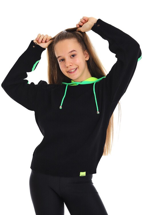 Kız Çocuk Örme Triko Sweatshirt 10-15 Yaş 14049