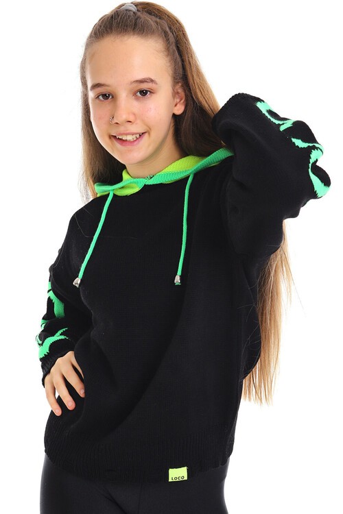 Kız Çocuk Örme Triko Sweatshirt 10-15 Yaş 14049