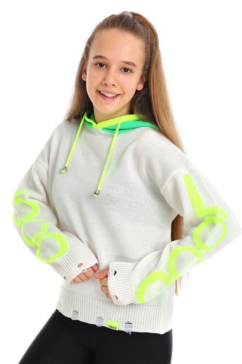 Kız Çocuk Örme Triko Sweatshirt 10-15 Yaş 14049