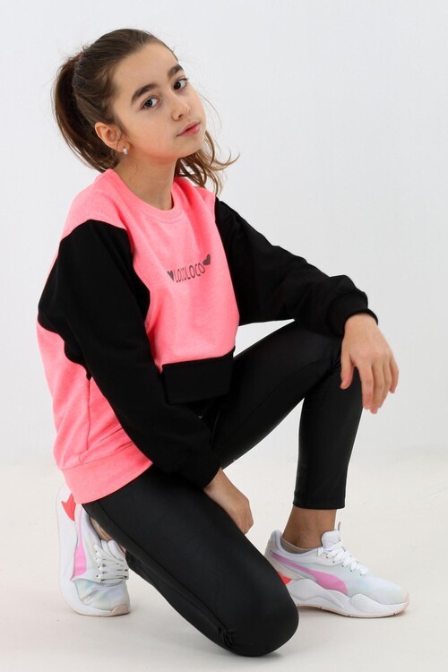 Kız Çocuk Oversize Cepli Sweatshirt 9-14 Yaş 13997