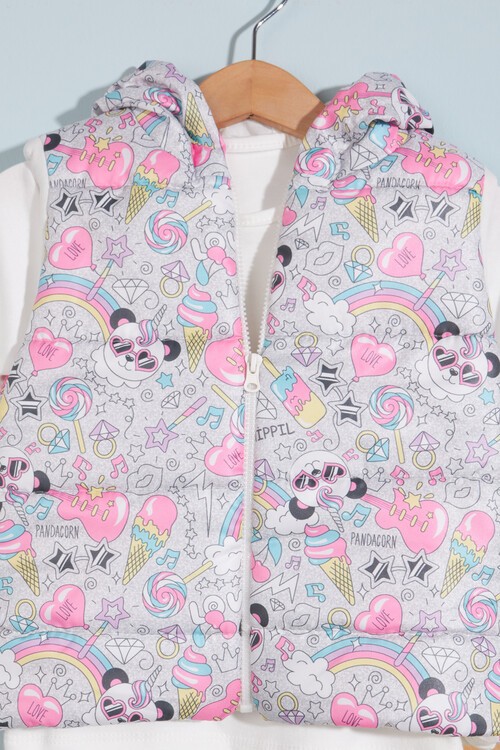 Kız bebek Panda Baskılı 3lü Takım 2-4 Yaş 13683