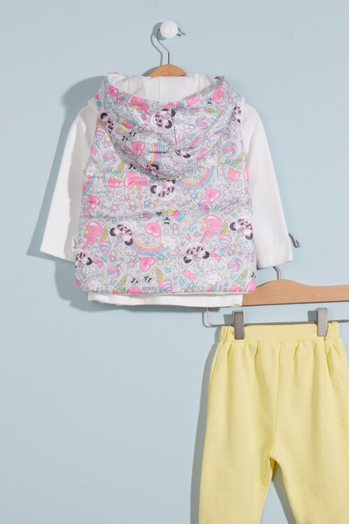 Kız bebek Panda Baskılı 3lü Takım 2-4 Yaş 13683