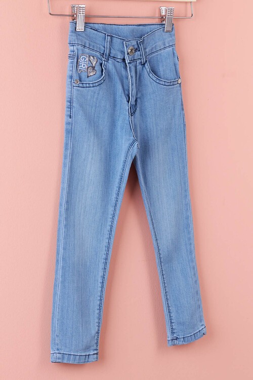 Kız Çocuk Payetli Jean Pantolon 2-12 Yaş  13903