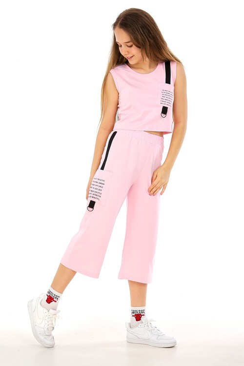 Kız Çocuk Sıfır Kol Kaprili Takım 10-15 Yaş 13861