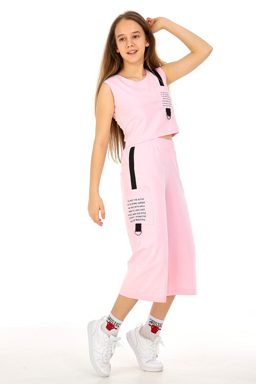 Kız Çocuk Sıfır Kol Kaprili Takım 10-15 Yaş 13861