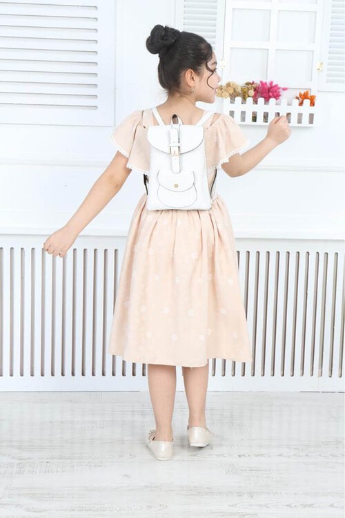 Kız Çocuk Sırt Çantalı Askılı Elbise 8-12 Yaş 13984