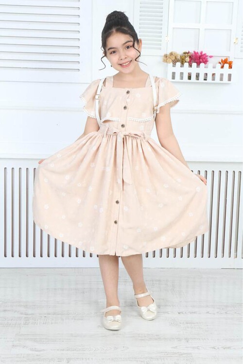 Kız Çocuk Sırt Çantalı Askılı Elbise 8-12 Yaş 13984