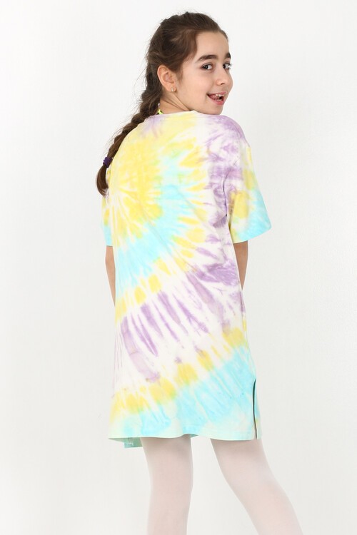 Kız Çocuk Smile Baskılı Batik Tunik 10-15 Yaş 13946