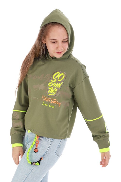 Kız Çocuk So Yazı Baskılı Sweatshirt 10-15 Yaş 14102
