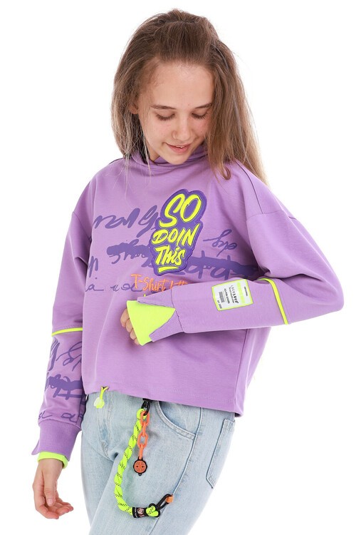 Kız Çocuk So Yazı Baskılı Sweatshirt 10-15 Yaş 14102