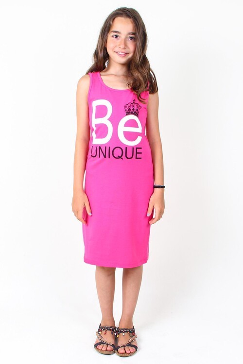 Kız Çocuk Tül Detaylı Elbise 8-13 Yaş 13987